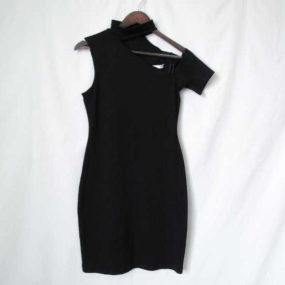 SUSANA MONACO Black Bodycon Asymmetrical Mini Dress Revolve Size-Small - Picture 10 of 10